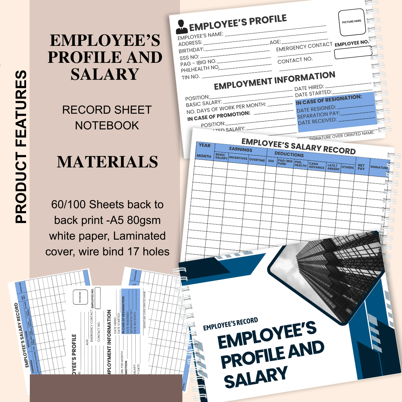 Employee Records & Salary Management Notebook (A5 Payroll & Staff Logbook)