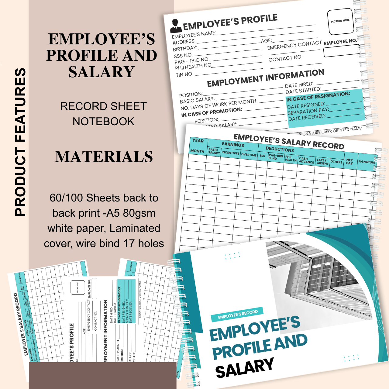 Employee Records & Salary Management Notebook (A5 Payroll & Staff Logbook)