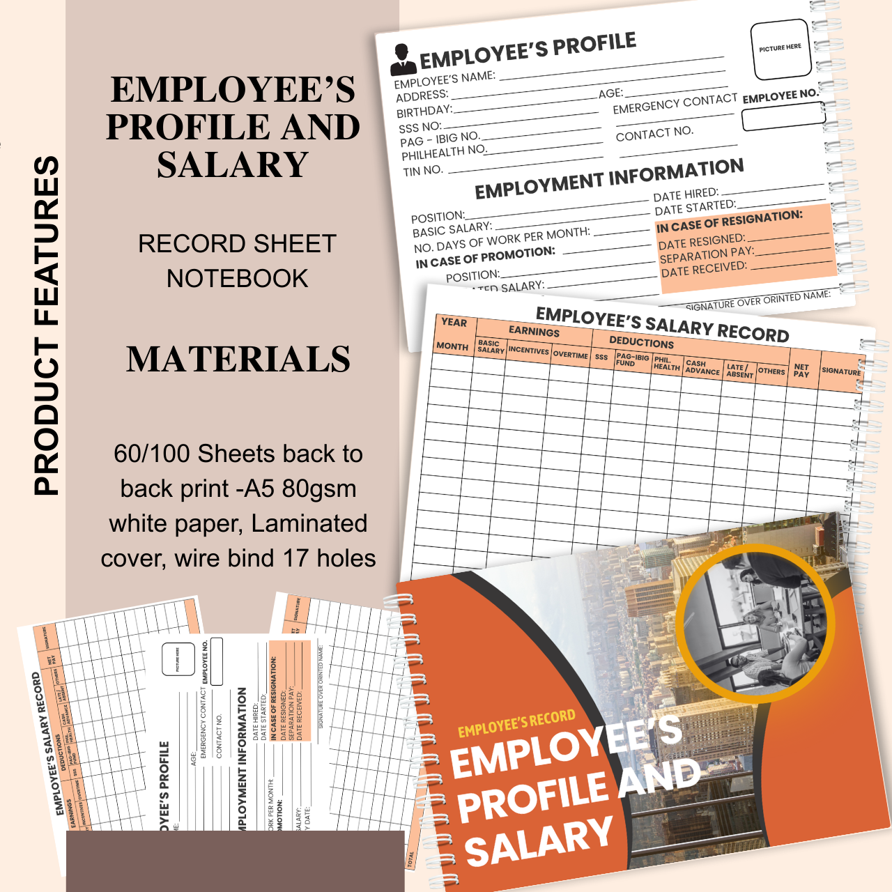 Employee Records & Salary Management Notebook (A5 Payroll & Staff Logbook)
