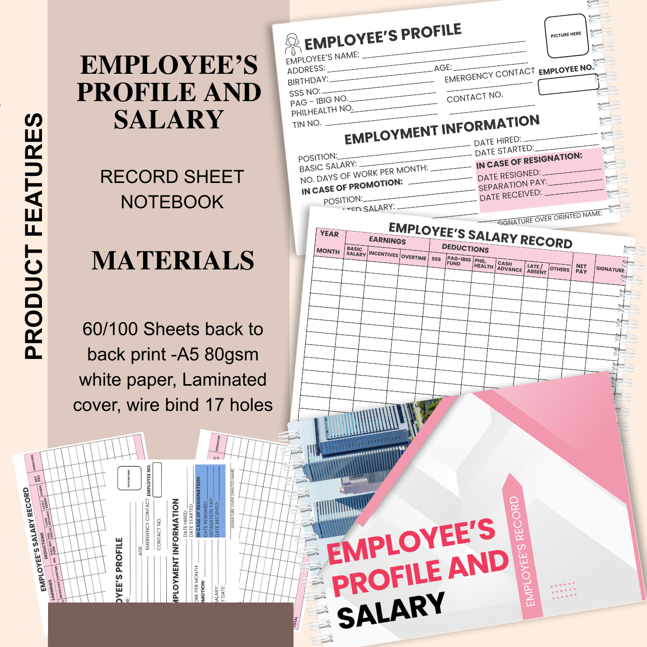 Employee Records & Salary Management Notebook (A5 Payroll & Staff Logbook)