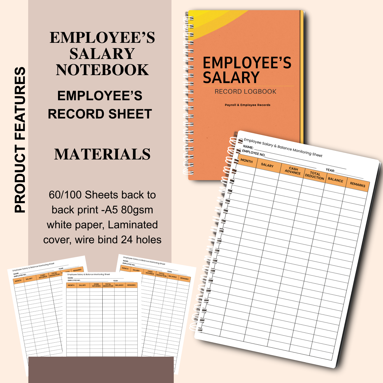 Employee Records & Salary Management Notebook (A5 Payroll & Staff Logbook)