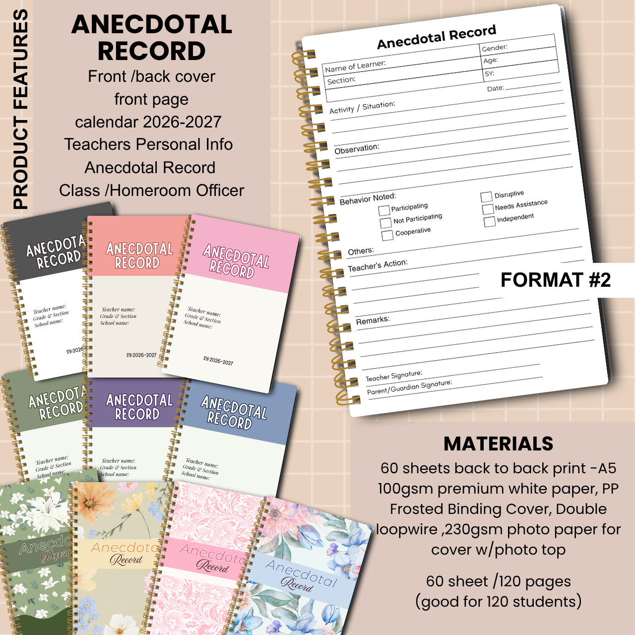Anecdotal Record Notebook | SY 2026–2027 | Personalized | 2 Versions